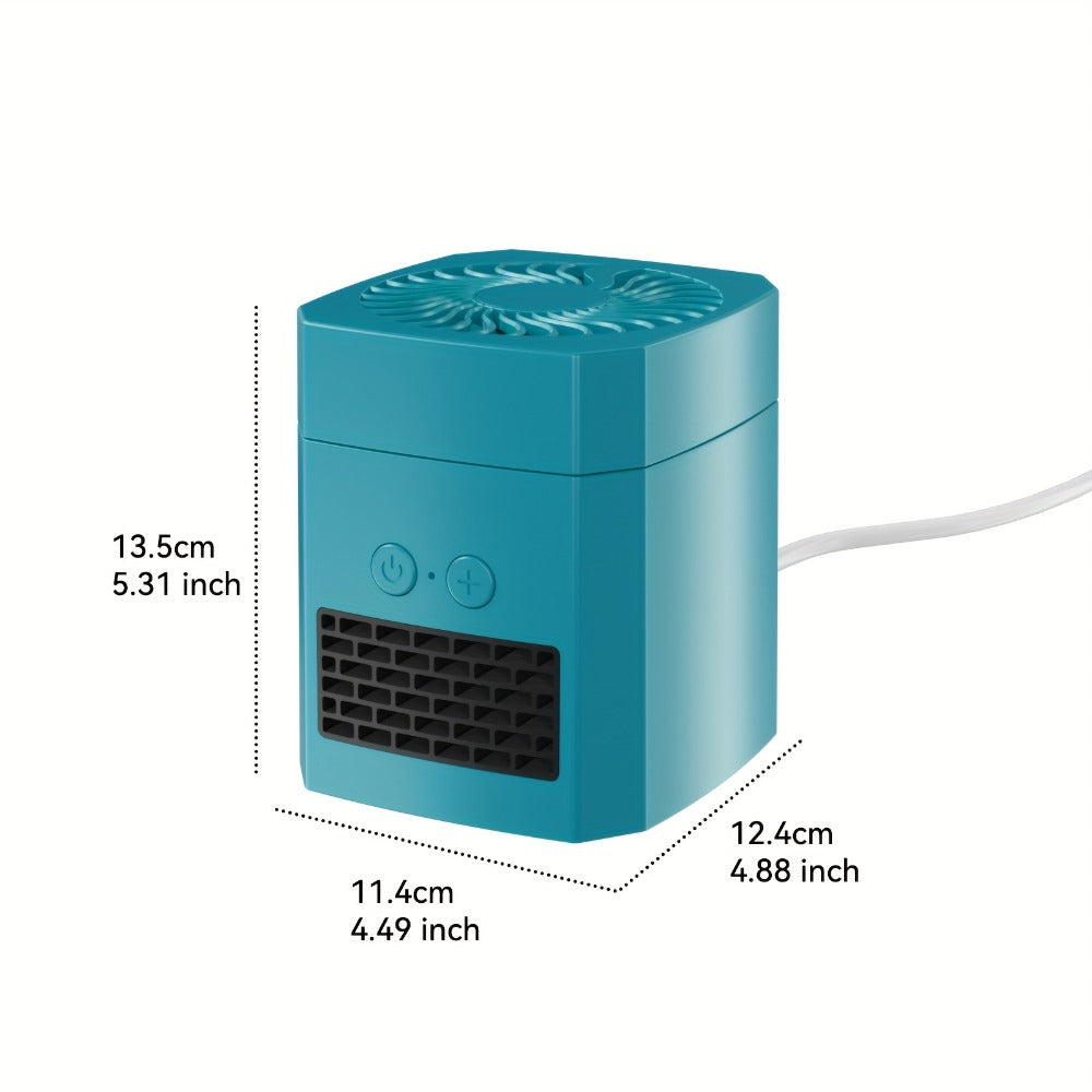 Space Heater Fan 2-in-1 Combo, 400W Portable Desktop Heater with 3-Speed Adjustable Temperature, Dual-Purpose Heating and Cooling Electric Heater, Silent Mini Space Heater for Home and Office
