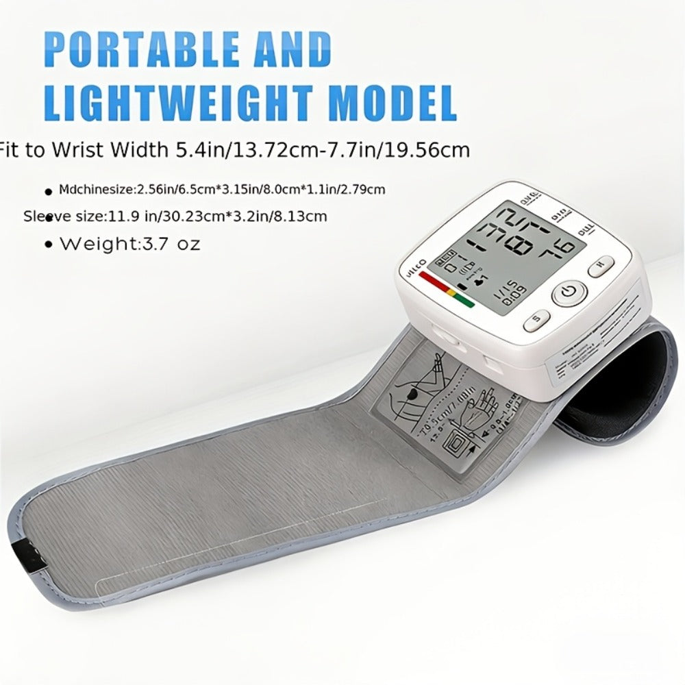Blood Pressure Monitor Wrist & Forehead Thermometer 2-in-1 Set, Rechargeable with 2x99 Memory, Large LCD, Voice Broadcast, Adjustable Cuff