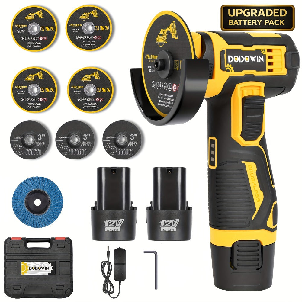 Mini Cordless Angle Grinder 19500RPM ¨C Electric Grinding Polishing Tool for Metal Wood Stone Concrete | Lithium Power Grinder with Battery Options