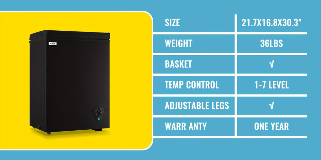Chest Freezer, Compact Mini Deep Freezer with 7-Level Temperature Control (-11.2¡ãF to 50¡ãF), Low Noise R600a Compressor, Removable Basket ¨C 3.8 Cu Ft Upright Freezer for Dorm, Apartment, Garage & Home Kitchen