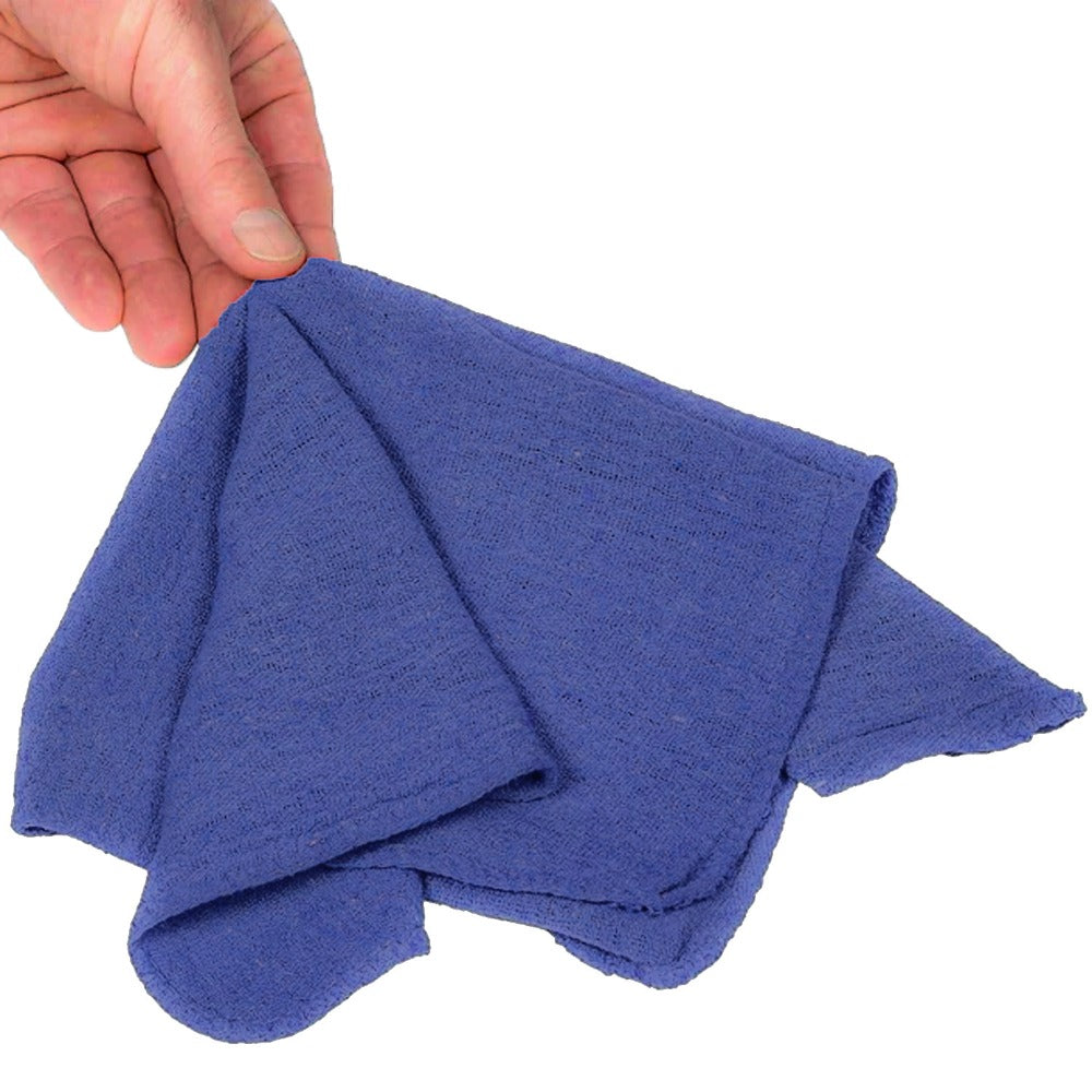Cotton Shop Rags 12x14 Inch Absorbent Lint-Free Cleaning Towels Multipurpose Shop Towels for Automobile Garage Industry Home Red White Navy Blue 50 100 150 200 500 Pack Bulk Value