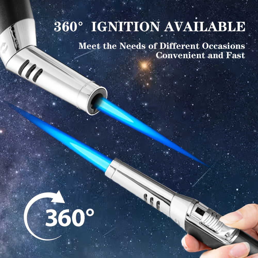 Refillable Butane Torch Lighter Pen Style ¨C JOBON Jet Flame Lighter with Adjustable Flame, Ignition Lock, 360¡ã Rotatable High-Temp Nozzle, Safety Lock, Visual Gas Tank, Gift Box Included, Ideal for Candles BBQ Cooking Camping