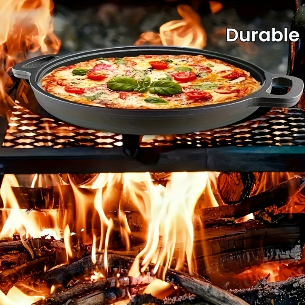 Pre-Seasoned Cast Iron Pan Set - Non-Stick Multifunctional Skillet for Pizza Home Kitchen Outdoor Cooking, Even Heating Compatible with All Stoves, 1/2/3 Piece Options