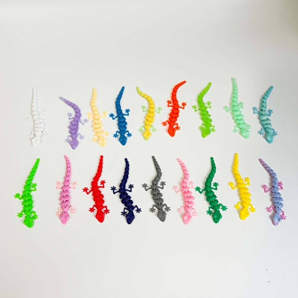 3D Printed Gecko Statues Set 101pcs Miniature Lizard Figurines Home Decor Desk Ornaments Lucky Charm Collectible Sculptures Gift for Mom Dad Birthday Holiday