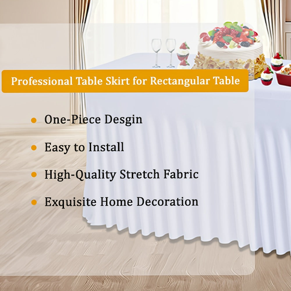 Tablecloth with Skirt for Rectangular Tables ¨C Anti-Wrinkle Table Cover in Black, White & Red, Elegant Table Skirt for Wedding, Birthday, Christmas, Halloween, Thanksgiving & Party Events, 1 or 2 Pack