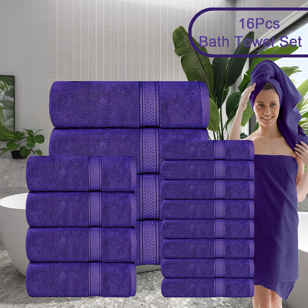Luxury Soft Towel Set 8 or 16 Piece - Thickened Quick Dry Skin Friendly High Absorbency Bath Towels Hand Towels Washcloths | 13+ Colors | Home Hotel Travel Fitness Spa Gift Set