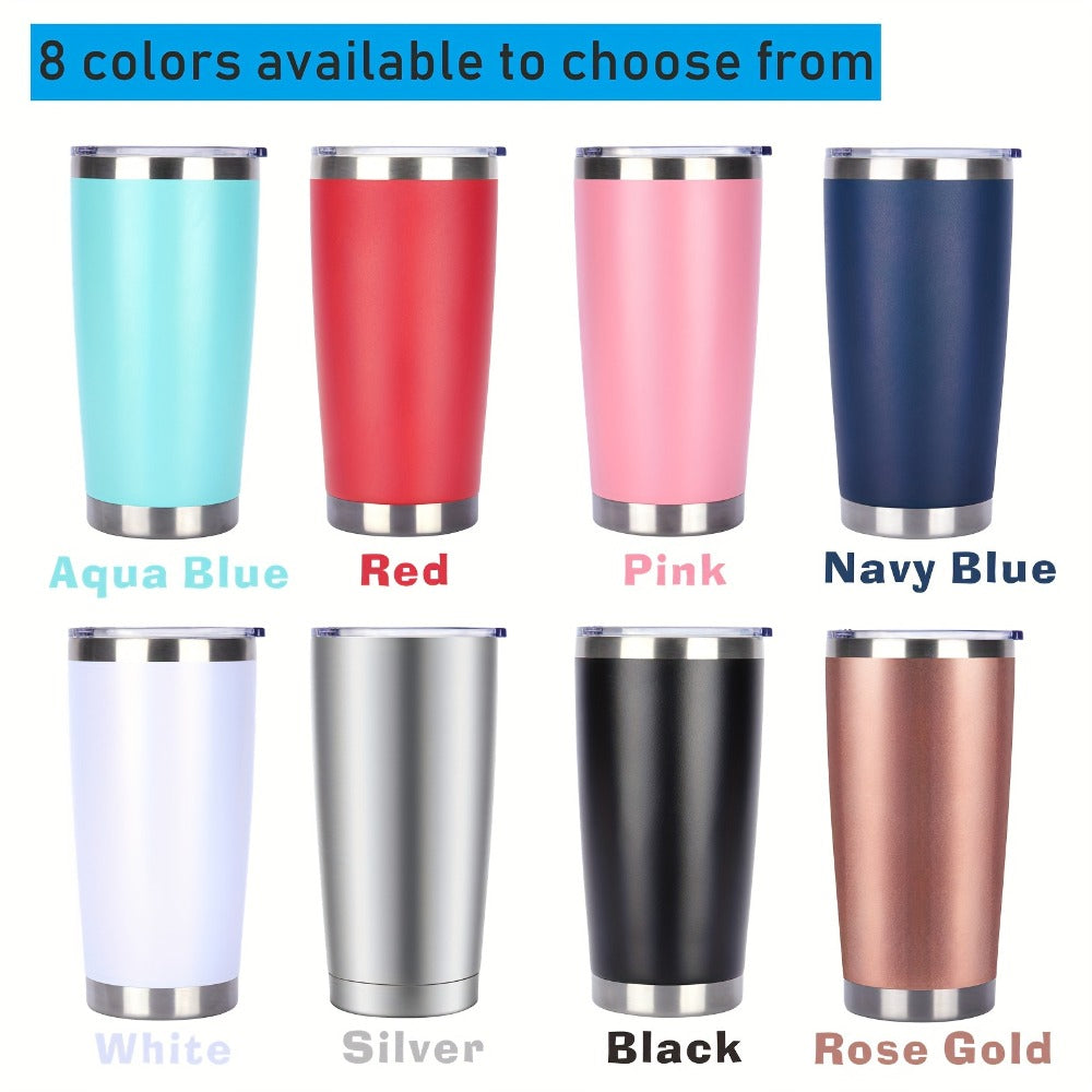Stainless Steel Insulated Tumblers with Lid and Straw Bulk 20oz 304 Double Wall Vacuum Travel Mug for Hot Iced Coffee Drinks Water Cup Set 8pcs 12pcs 24pcs White Navy Blue Red Silver Black Mix