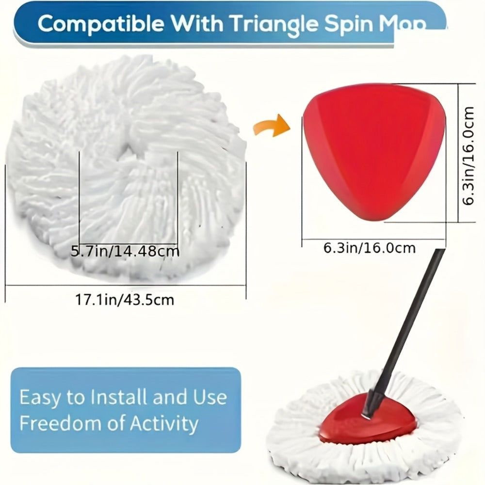 Microfiber Rotary Mop Replacement Heads 360 Degree Triangular Spin Mop Pads Refill Compatible with Rotary Mop Systems Deep Floor Cleaning 2 5 10 20 Pack