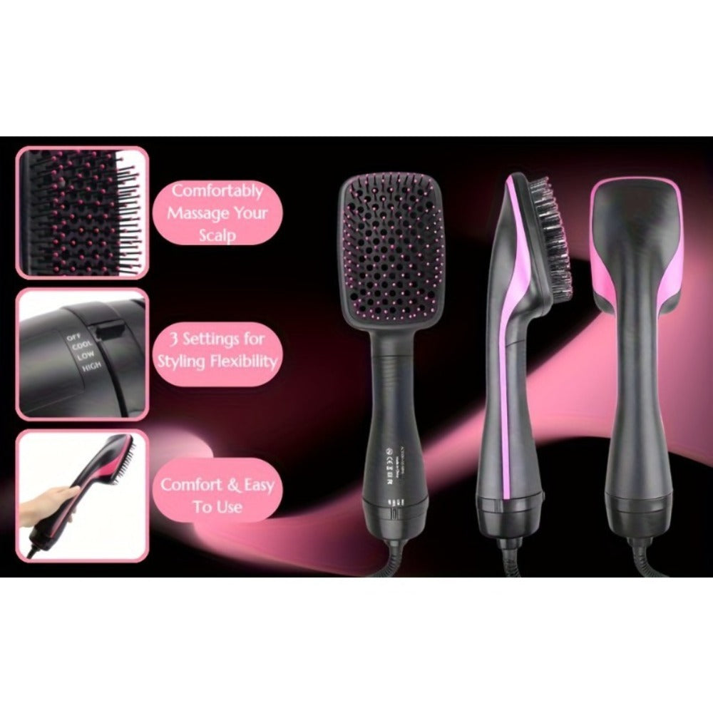 3-in-1 Hot Air Brush Hair Dryer Straightener Comb | Ionic Blow Dryer Brush with Negative Ion Frizz Control, Anti-Scald, Wet & Dry Use ¨C Salon Styler for All Hair Types, 110V
