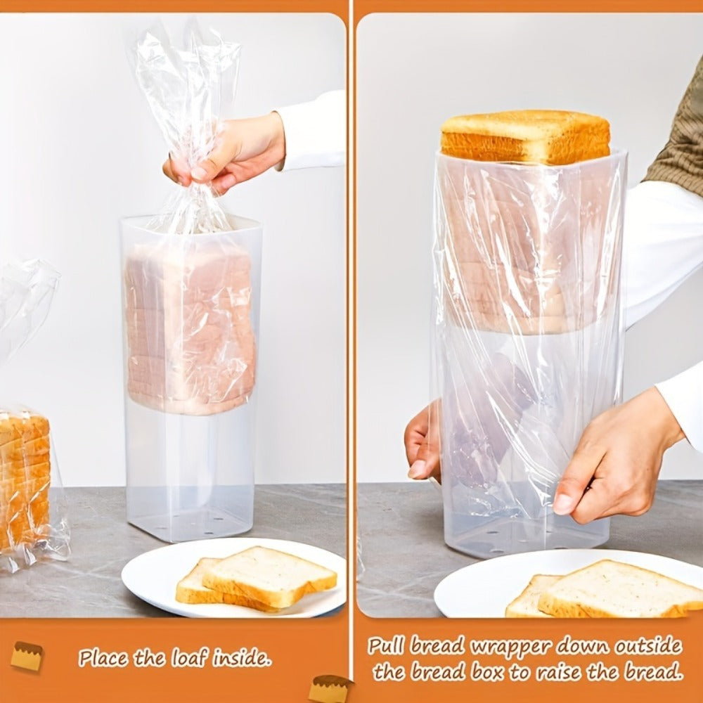 Leak Proof Plastic Food Storage Container with Flip Top Lid ¨C Airtight Sealing Box for Bread, Toast, Fruits & Vegetables, Rectangle Kitchen Organizer