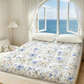 Quilted Mattress Topper Fluffy Flannel Bubble ¨C Breathable Fiber Fill Foldable Sleeping Pad 2.36¨C3.15¡± Thick for Twin Full Queen King Bed