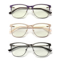 Anti Blue Light Reading Glasses 3 Pack Metal Frame Rectangular Readers ¨C Polycarbonate Lenses, Spring Hinges, Unisex Men Women Mixed Colors, Multiple Magnification Strengths for Reading and Screen Use