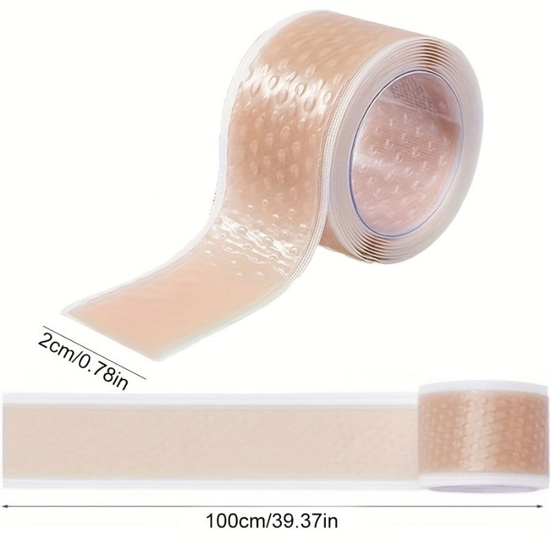 Silicone Gel Blister Bandages 3 Rolls - Transparent Heel Protector Tape, Flexible Breathable Adhesive Pads for Foot Heel Toe Hand, Anti-Friction Shoe Blister Prevention, Foot Care Essentials