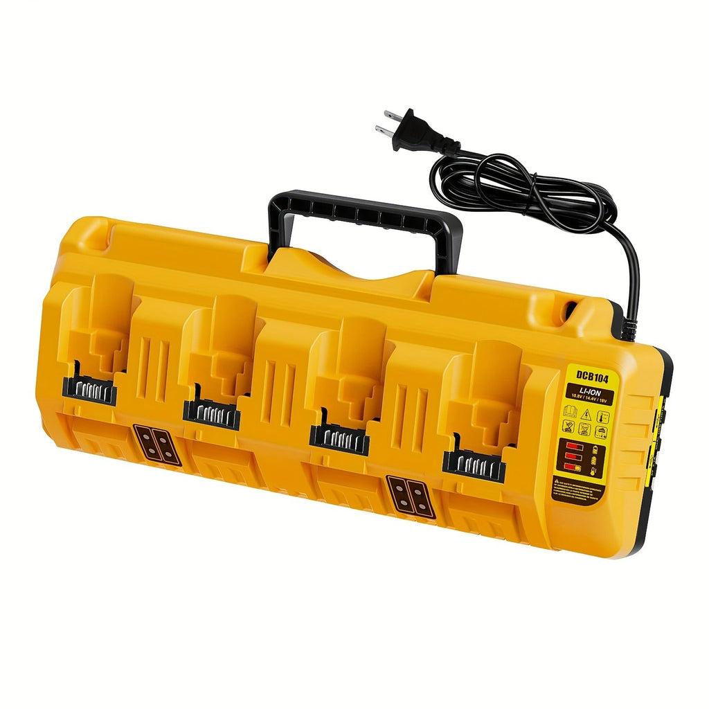 4-Port Battery Charger for DeWalt DCB104 Replacement 20V Max Rapid Charging Station with 2 USB Ports Compatible with 12V 20V DCB127 DCB200 DCB201 DCB204 DCB205 DCB206