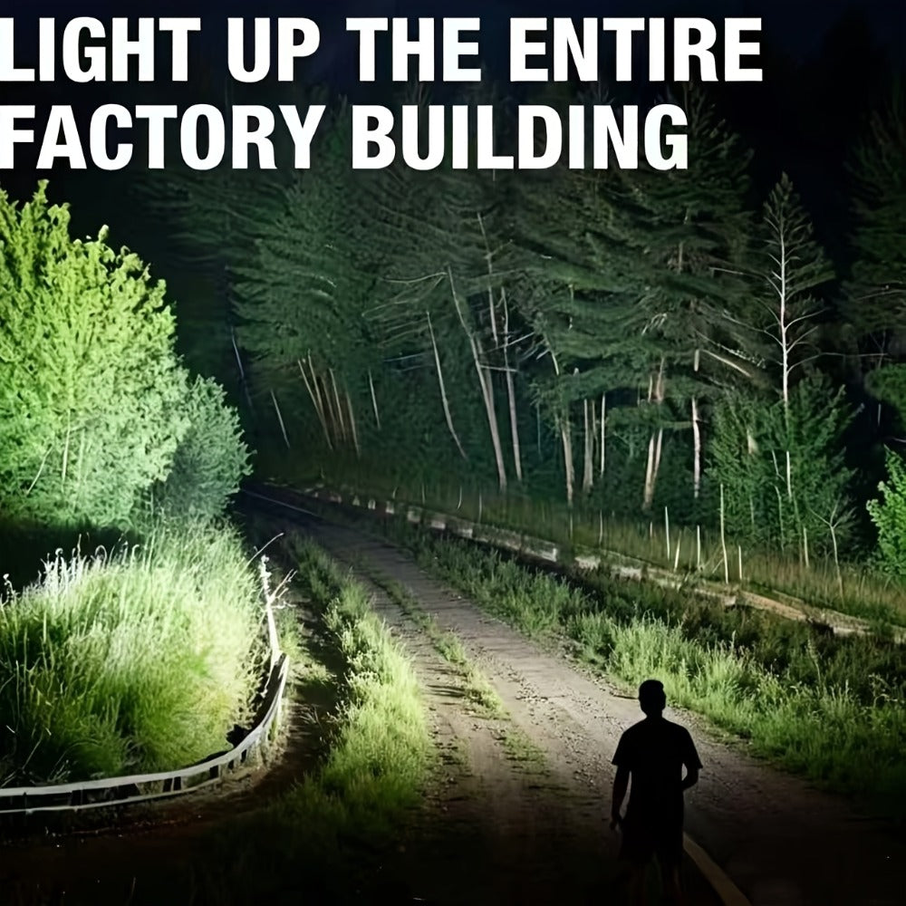 Tactical LED Flashlight 5000mAh Rechargeable Zoomable with Ignition Lens ¨C 4 Modes High Brightness Golden Dragon Pattern Spotlight for Camping Outdoor Hiking Emergency Household Use