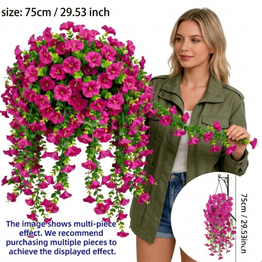 Artificial Rose Vine Hanging Garland 3pcs 216 Flowers - High-Density UV-Resistant Faux Rose Flower Vines with Realistic Roses & Foliage for Garden, Wedding, Porch, Terrace & Wall Decor, Multiple Colors