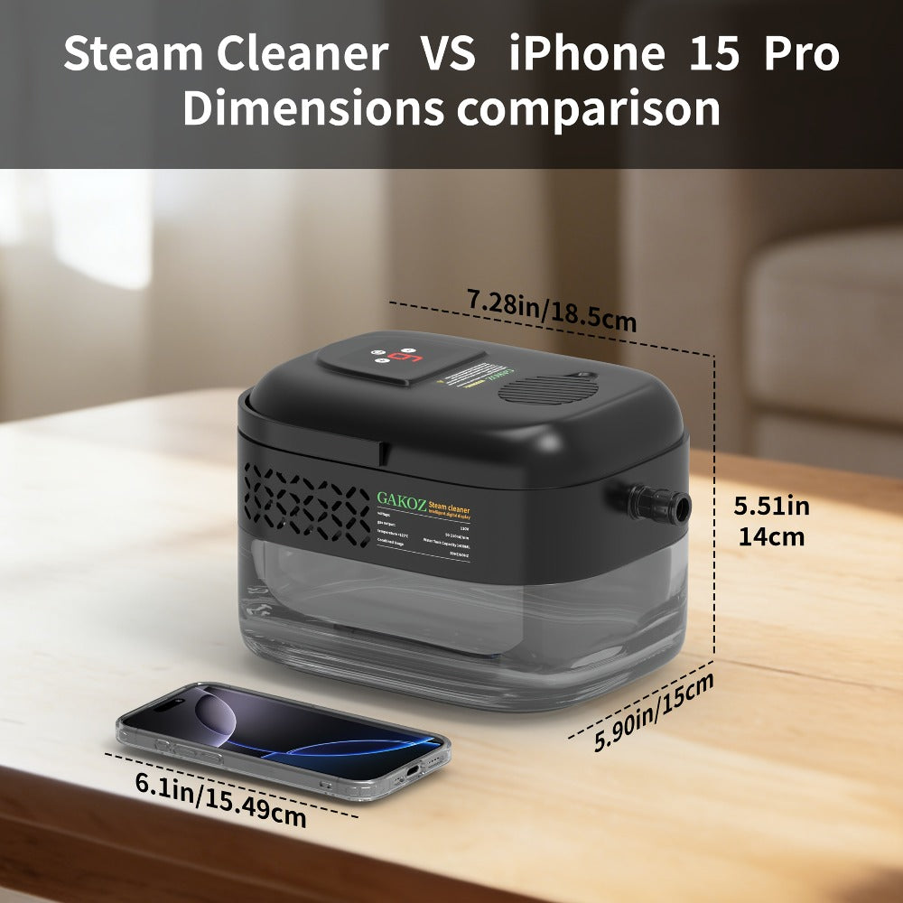 Steam Mop Cleaner Handheld LCD Display Gear Switch 40.58oz Tank One-Key Start for Carpet Kitchen Sofa Upholstery Multi-Model