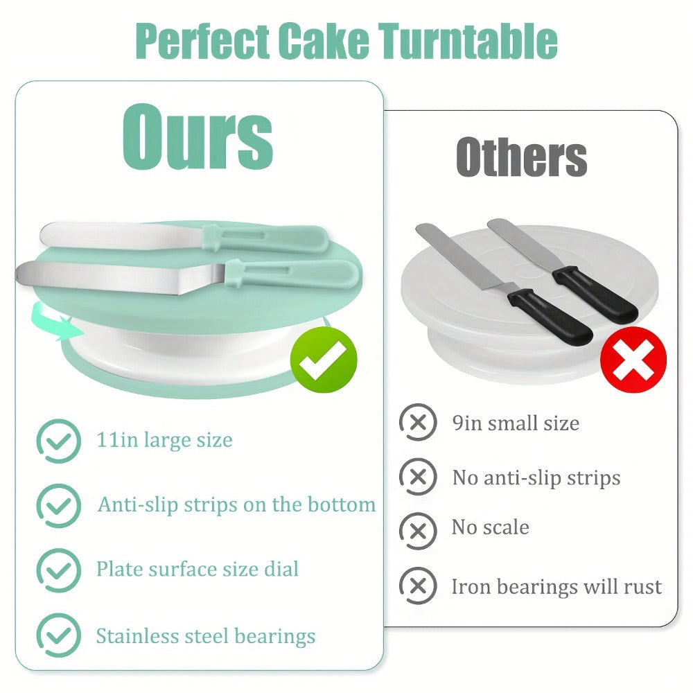 Cake Decorating Supplies Kit 208pcs, Stainless Steel Piping Nozzles Set with Cake Turntable Piping Bags Muffin Cups Chocolate Molds, Complete Baking Tools for Cupcakes Pastry Cookies Beginners