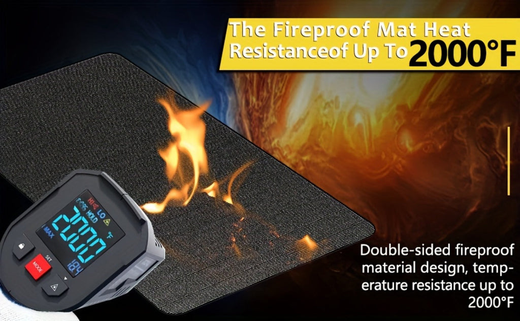 Grill Mat Fire Resistant BBQ Pad ¨C Oversized Under Grill Mat 2000¡ãF Heat Resistant, Waterproof Oil-Resistant Deck Protector for Outdoor Grilling, Fireplace & Fire Pit ¨C 60x48, 72x39, 76x51 Inches