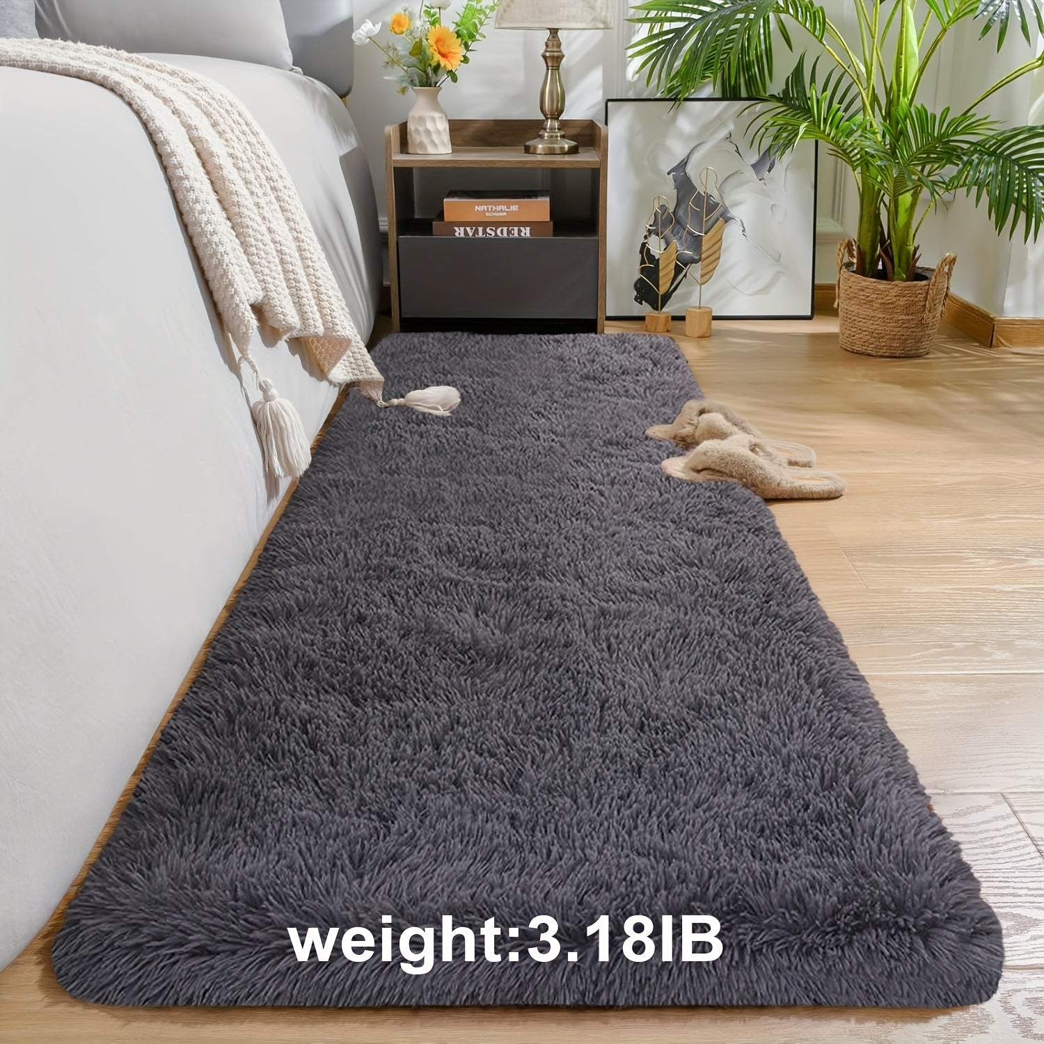 Non-Slip Area Rug Fluffy Soft Carpet - Modern Home Decor Floor Mat for Living Room, Bedroom, Kitchen & Bathroom | Easy Clean Cute Plush Rug in Multiple Colors & Sizes | Indoor Anti-Slip Floor Decoration