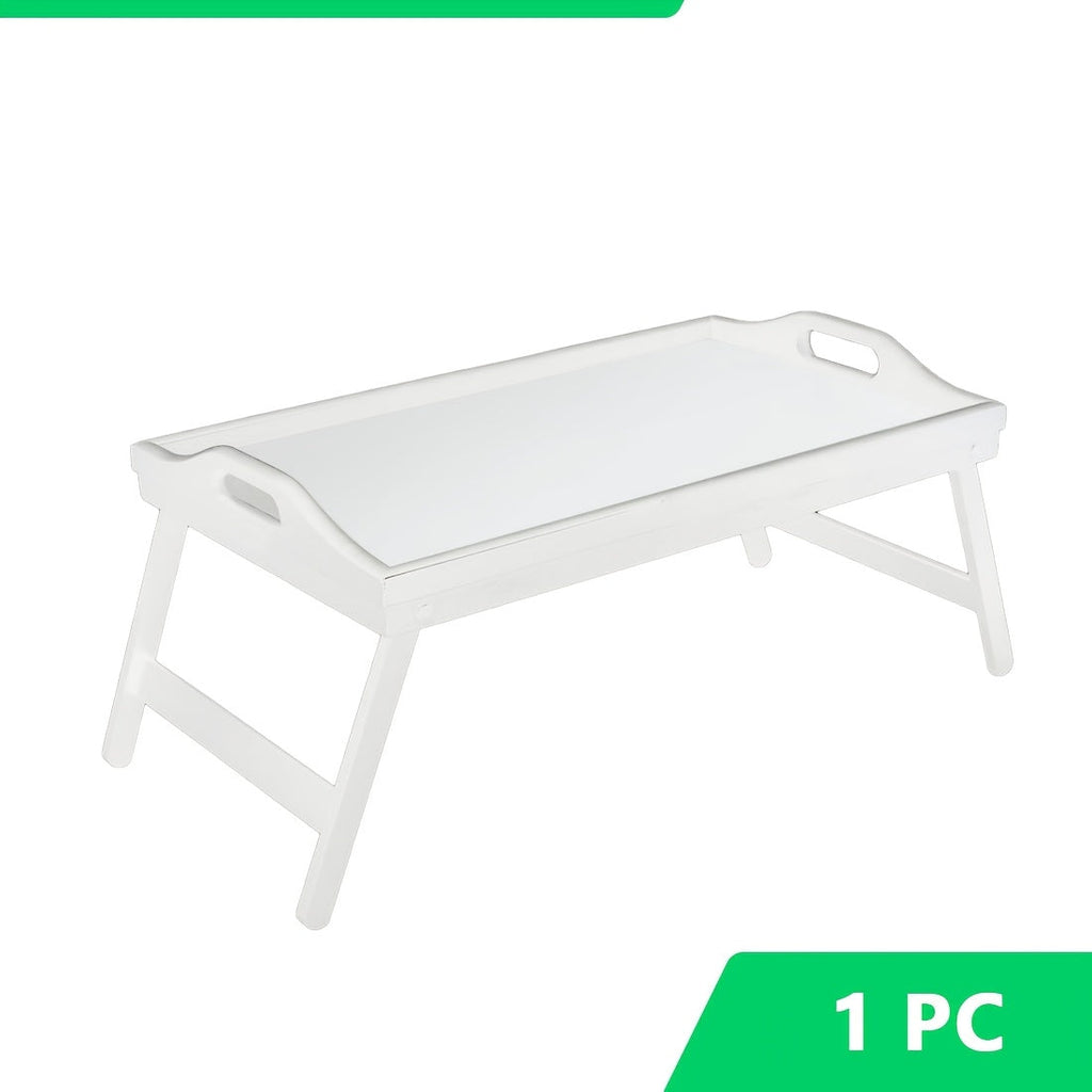 Bamboo Bed Tray Table with Foldable Legs & Handles, Breakfast Tray for Eating, Working & Snacking in Bed ¡ª Food-Safe, Durable Lap Desk | White, Black, Natural Bamboo | 1 or 2 Pack