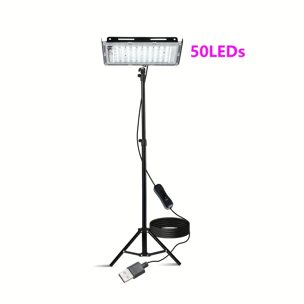 LED Work Light USB Powered 6000K Super Bright ¨C Adjustable Height & Angle Bracket Lamp for Construction Site, Workshop, Office, Barn & Market ¨C 50, 96 or 144 LEDs DC 5V Portable Job Site Light