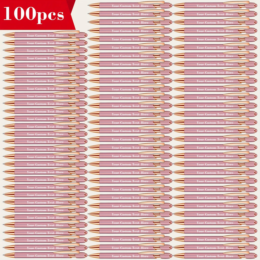 Custom Engraved Ballpoint Pen Set 100pcs, Personalized Metal Luxury Pens Bulk, Engraved Writing Instruments for Wedding, Corporate Gifts, Graduation, Birthday, Christmas, Anniversary & Party Favors ¨C Red, Black, Purple, Gold, Blue