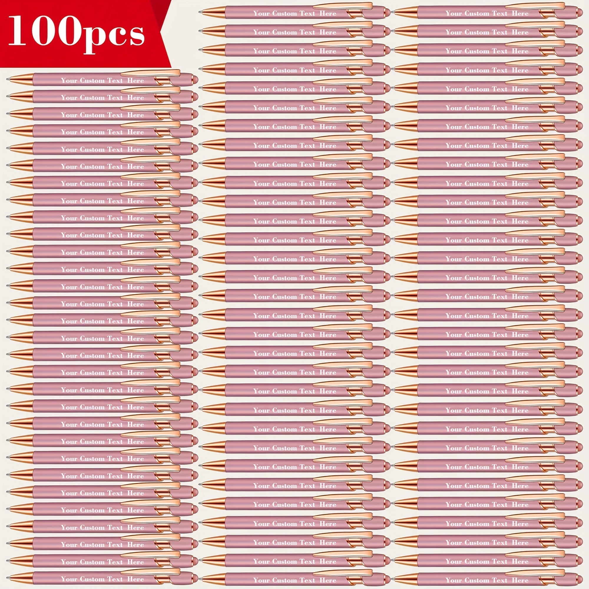 Custom Engraved Ballpoint Pen Set 100pcs, Personalized Metal Luxury Pens Bulk, Engraved Writing Instruments for Wedding, Corporate Gifts, Graduation, Birthday, Christmas, Anniversary & Party Favors ¨C Red, Black, Purple, Gold, Blue