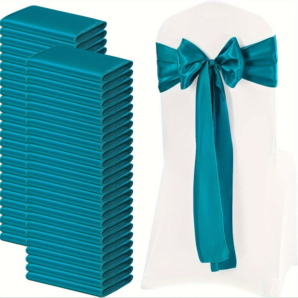 100pcs Satin Chair Sashes Bows for Wedding Banquet Party Event Decoration ¨C 13 Colors, 18¡Á275cm
