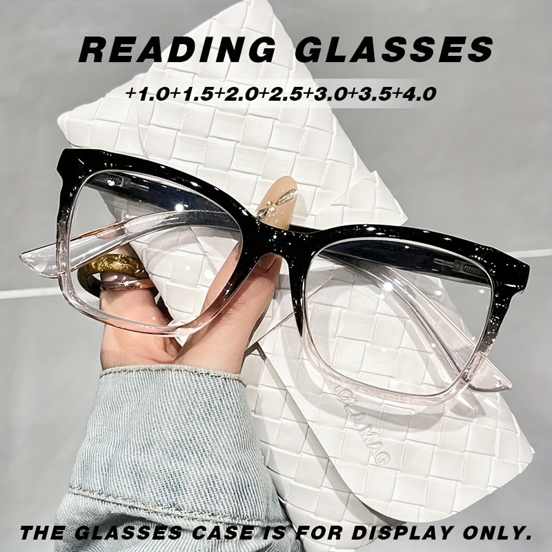 Blue Light Blocking Reading Glasses for Women Rectangular Frame Floral Design Anti-Fatigue Spring Hinge Resin Lenses Comfortable Lightweight Readers Purple Floral Gradient Black Brown Magnification 1.0 to 4.0