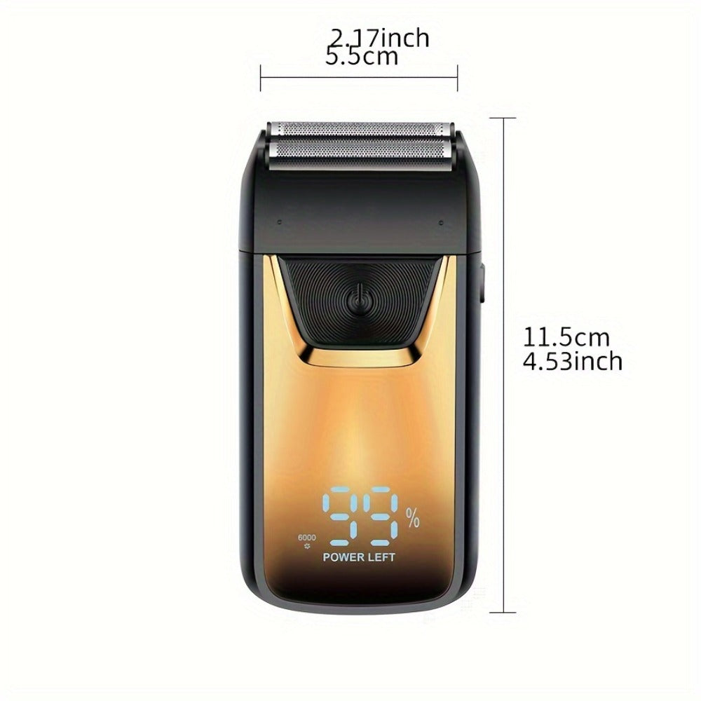 Electric Foil Shaver for Men Professional Rechargeable Hair Trimmer Wet Dry Electric Razor Close Shave Home Grooming Tool Father's Day Gift Golden
