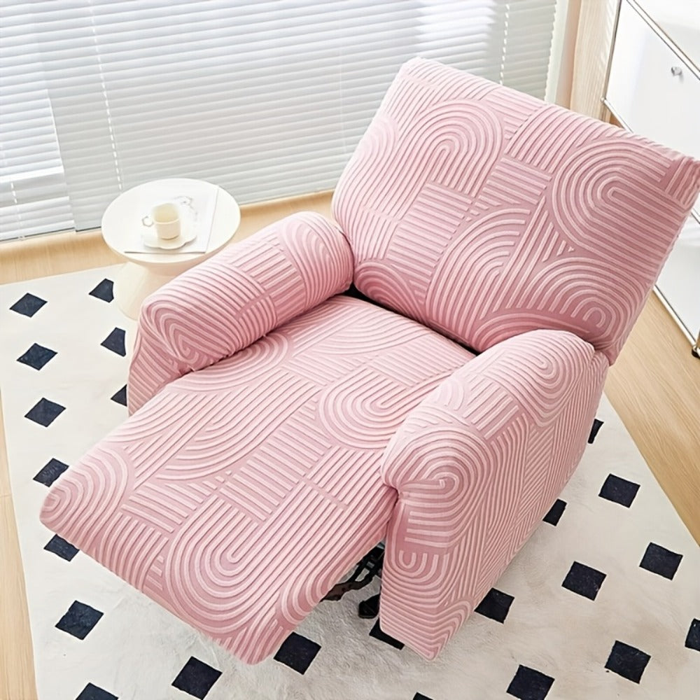 Recliner Chair Cover Elastic Jacquard Single Seat Armchair Slipcover Stretch Furniture Protector for Living Room Bedroom Office Relaxing Reclining Chair Sofa Cover Multiple Colors