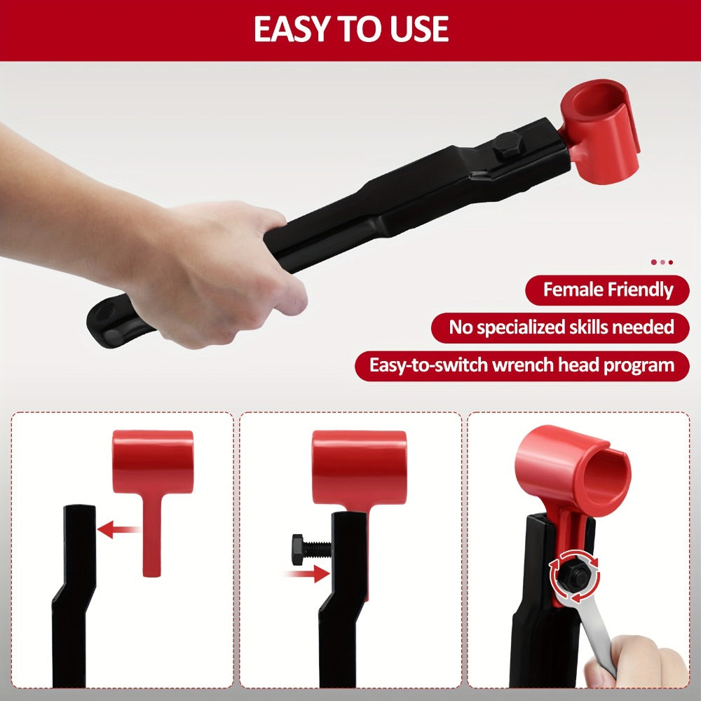 Door Hinge Adjustment Tool Kit 6-in-1 - Heavy Duty Steel Hinge Bender Wrench Set for Precise Door Gap Adjustment, Residential & Commercial Use, One-Piece Construction
