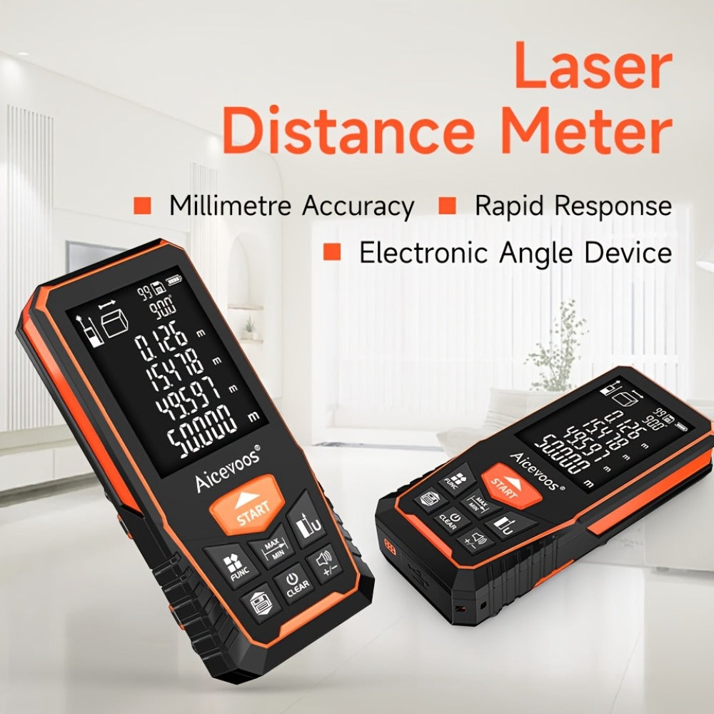 Digital Laser Rangefinder 50M 70M 100M 120M Laser Distance Meter Tape Measure Range Finder for Construction DIY Outdoor Contractor Gift