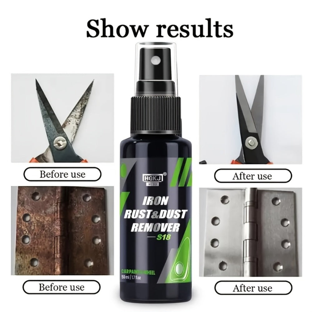 Rust Remover Spray Multi-Surface - Powerful Rust Dissolver for Car, Metal, Tile, Kitchen & Bathroom - Ammonia Formula Rust Prevention & Cleaning Tool