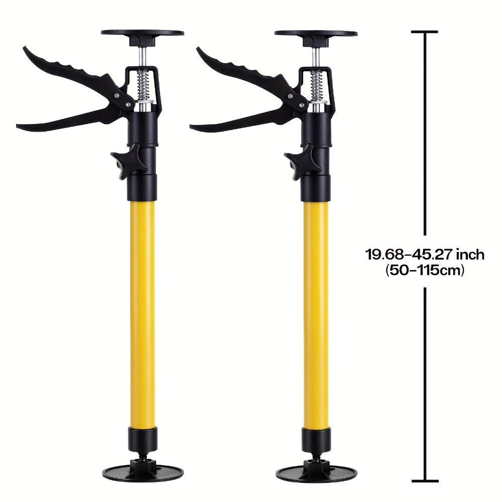 Telescopic Support Rods 2-Pack Third Hand Support System ¨C 11.8¨C45.3 Inch Adjustable Steel Props, 88 lb Load Capacity, Thickened Base, for Drywall, Cabinet, Panel & Ceiling Installation