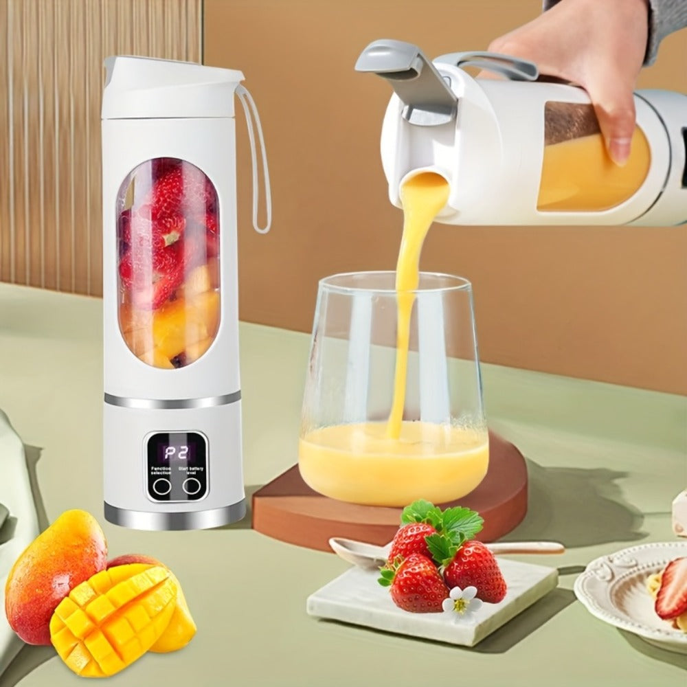 Portable Juicer USB Rechargeable with LED Display - Handheld Personal Blender for Smoothies, Juice & Ice Crush, Li-Ion Battery Powered Mini Juicer Cup for Home, Gym, Travel & Outdoor, Multiple Styles