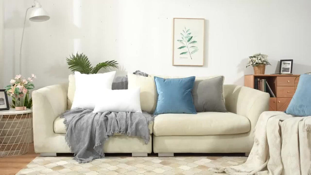Throw Pillow Inserts Soft Fluffy Hypoallergenic Square Pillow Stuffing Washable Fiber Fill for Sofa Bedroom Living Room 14 16 18 20 22 Inch