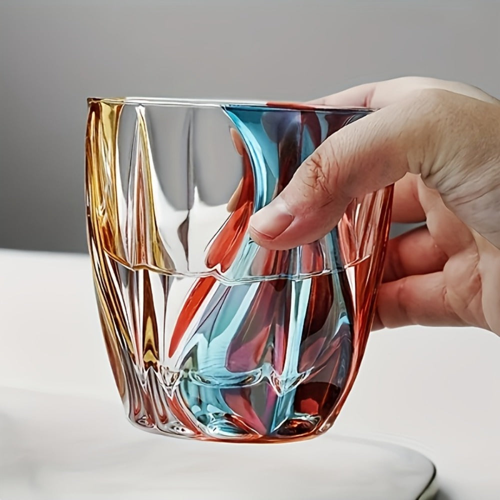 Hand-Painted Crystal Wine Glass 150ml ¨C Czech Crystal Three-Color Luxury Short Cup for Red Wine & Whiskey ¨C Artistic Decorative Glassware ¨C Stylish Home Bar & Entertaining Gift