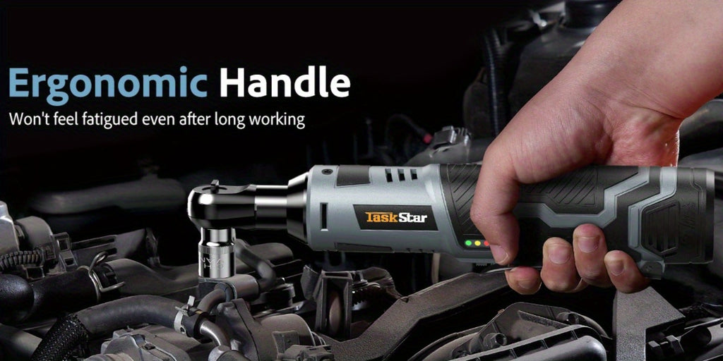 Electric Ratchet Wrench Set 3/8 Inch with 400Nm Impact Wrench - Variable Speed Trigger Batteries Fast Charger 1/4 Inch Adapter Cordless Power Tool Kit | Automotive Home Repair DIY