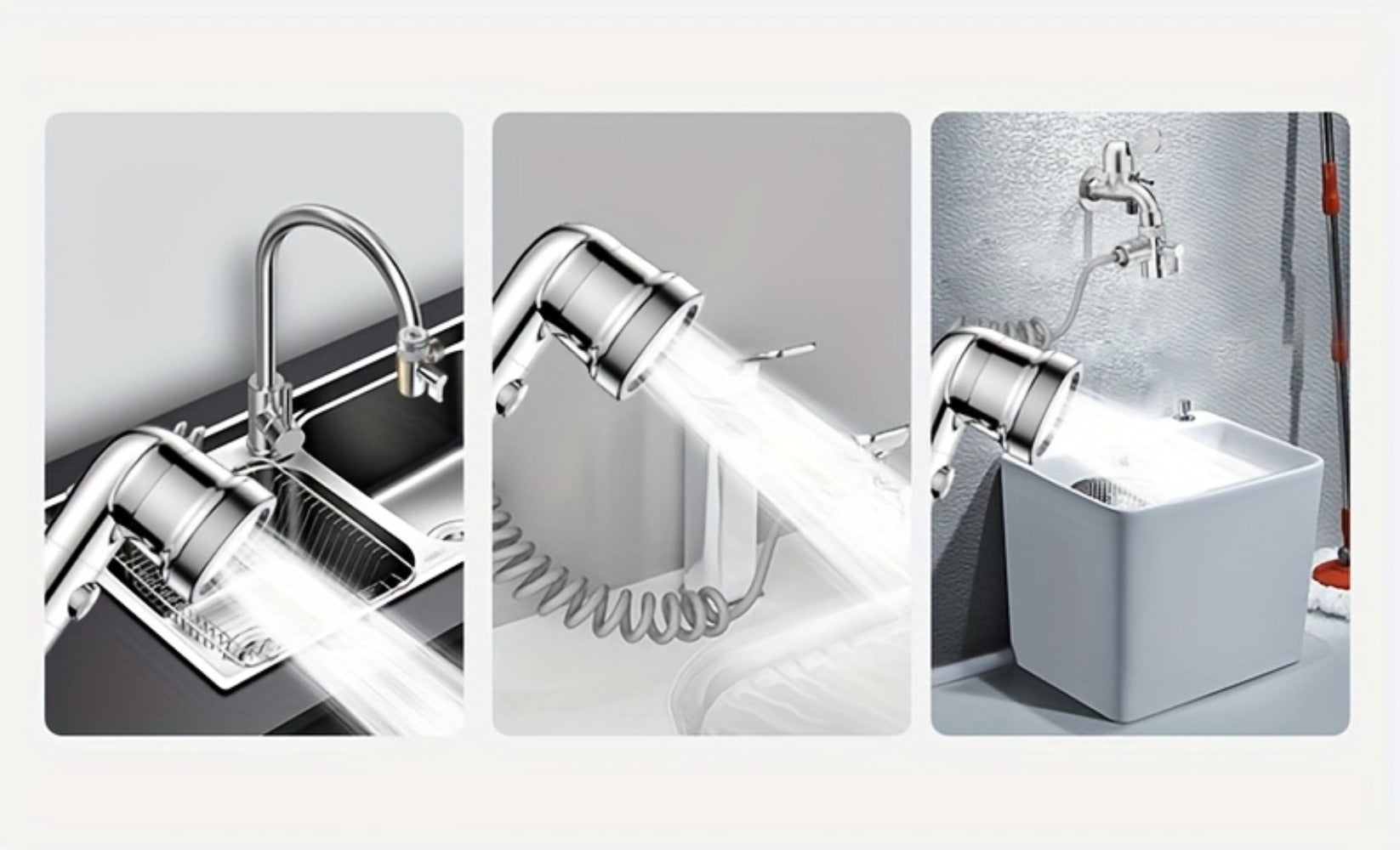 Faucet Extender Pull-Out Retractable Showerhead for Washbasin - Hot & Cold Compatible Hair Washing Sink Sprayer, Basin Extension Attachment for Bathroom Sink, 1-Speed & 3-Speed Options