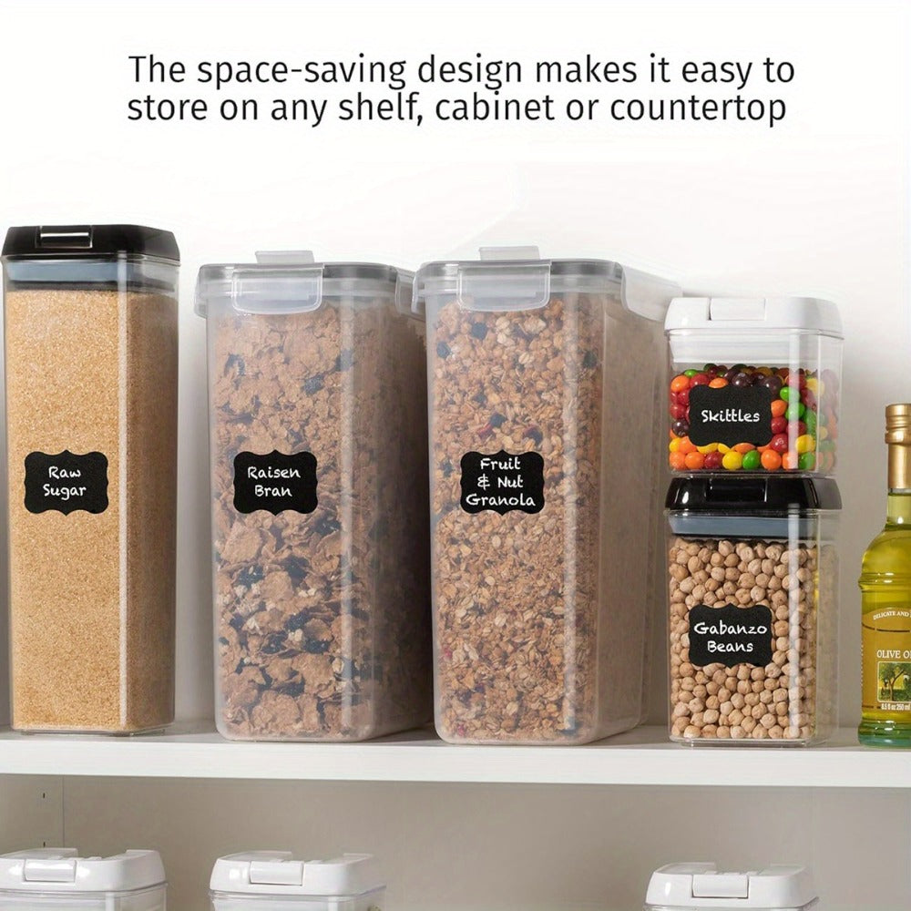 Clear Food Storage Jars with Lids 8 Piece Set - Airtight Moisture Proof Sealed Containers for Cereal Rice Salt Pepper Tea Nuts and Coffee Beans, BPA-Free Plastic Kitchen Pantry Canisters, Available in 84.54oz or 1.06 Gallon, 4 Jars and 4 Lids