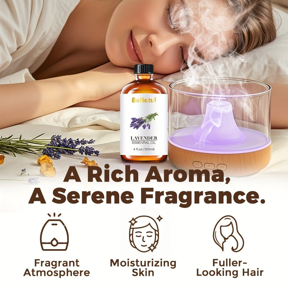 Essential Oil 120ml 4oz Pure Aromatherapy Oils for Diffuser Humidifier Candle Soap Making Lavender Peppermint Eucalyptus Frankincense Lemon Rosemary Lemongrass Vanilla Argan