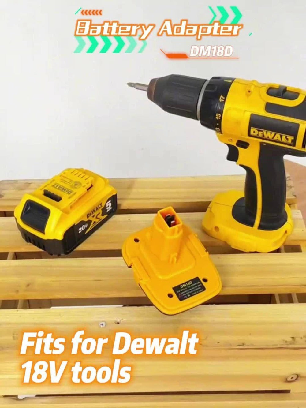 DM18D Battery Adapter for DeWalt 18V XRP NiCad NiMh Cordless Tools Compatible with DeWalt 20V Li-ion or MK 18V Red Tools Li-ion Replaces DeWalt 18V Battery 2 Pack or 4 Pack Adapter Only