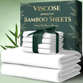 Cooling Bamboo Bed Sheet Set 6pcs Ultra Soft Deep Pocket 17 Inch Double Stitching Breathable Sheets for Hot Sleepers Twin Full Queen King