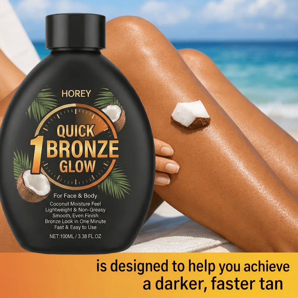 Dark Self Tanning Lotion Sunless Tanner 3.38oz - Instant Radiance, Hydrating & Smoothing, Tattoo Friendly | Lasting Bronze & Golden Brown Glow | Beach Style Formula