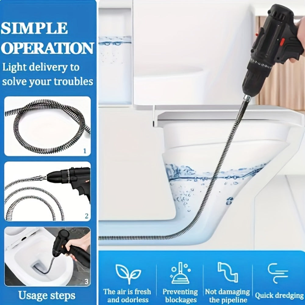 Drain Snake Pipe Unclogger 59 Inch Flexible Hair Clog Remover Tool for Sink, Toilet & Bathroom Drain ¨C Reusable Plumbing Snake Drain Cleaner, Easy to Use