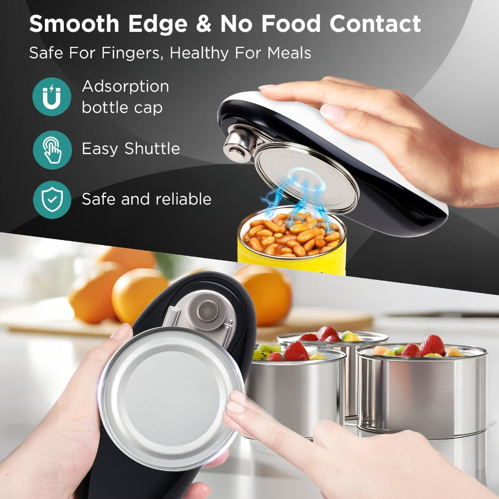 Electric Can Opener One Touch ¨C Automatic 360¡ã Rotation for All Can Sizes, Smooth Safe Edge, Battery Operated, Ideal for Seniors & Arthritic Hands, Kitchen Gadget