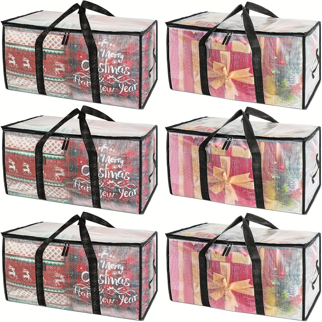 Heavy Duty Moving Bags Oversized Storage Tote with Reinforced Handles for Clothes Packing and Moving Supplies, Large Capacity Transparent Moving Bag 1pc or 6 Pack