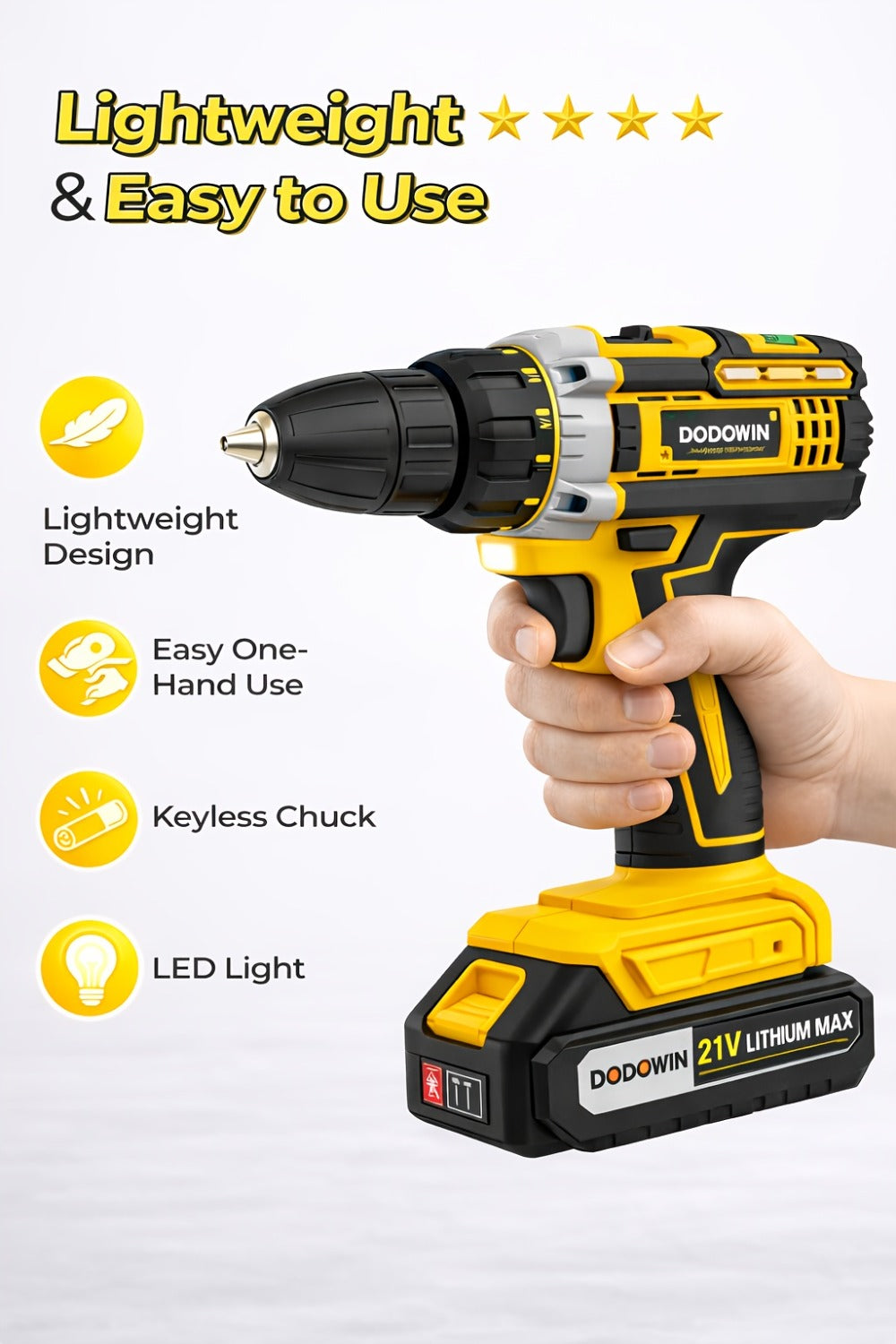 Cordless Impact Drill Set 12V / 21V Electric Drill Kit ¨C 45Nm Torque, 2-Speed, Keyless Chuck, LED Light, Battery & Charger Included, Up to 115pcs Accessories for Home Repair, DIY & Construction